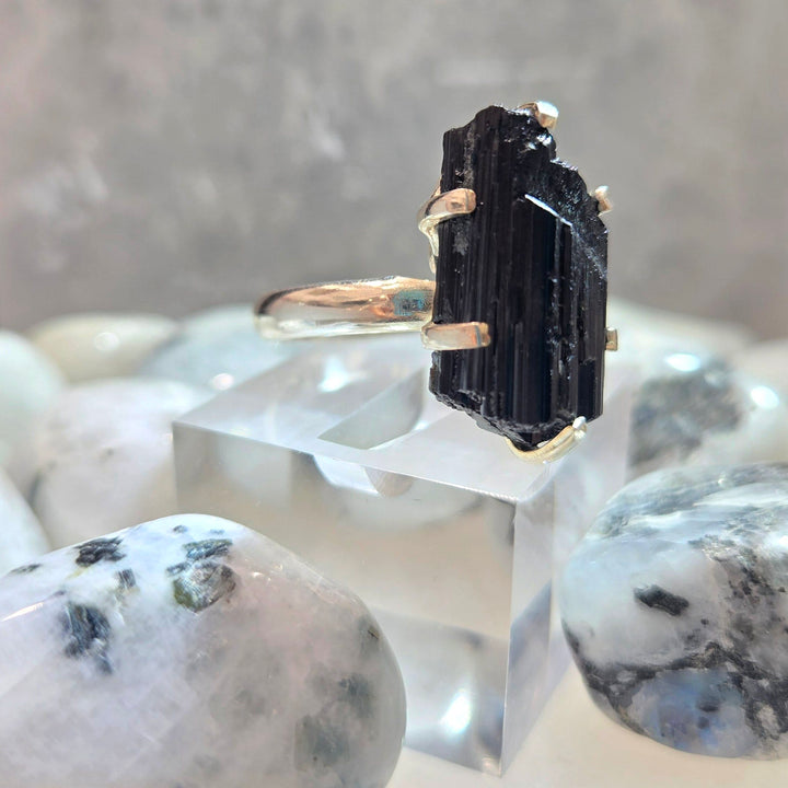 Black Tourmaline Silver Ring | The Harmony Store Ring