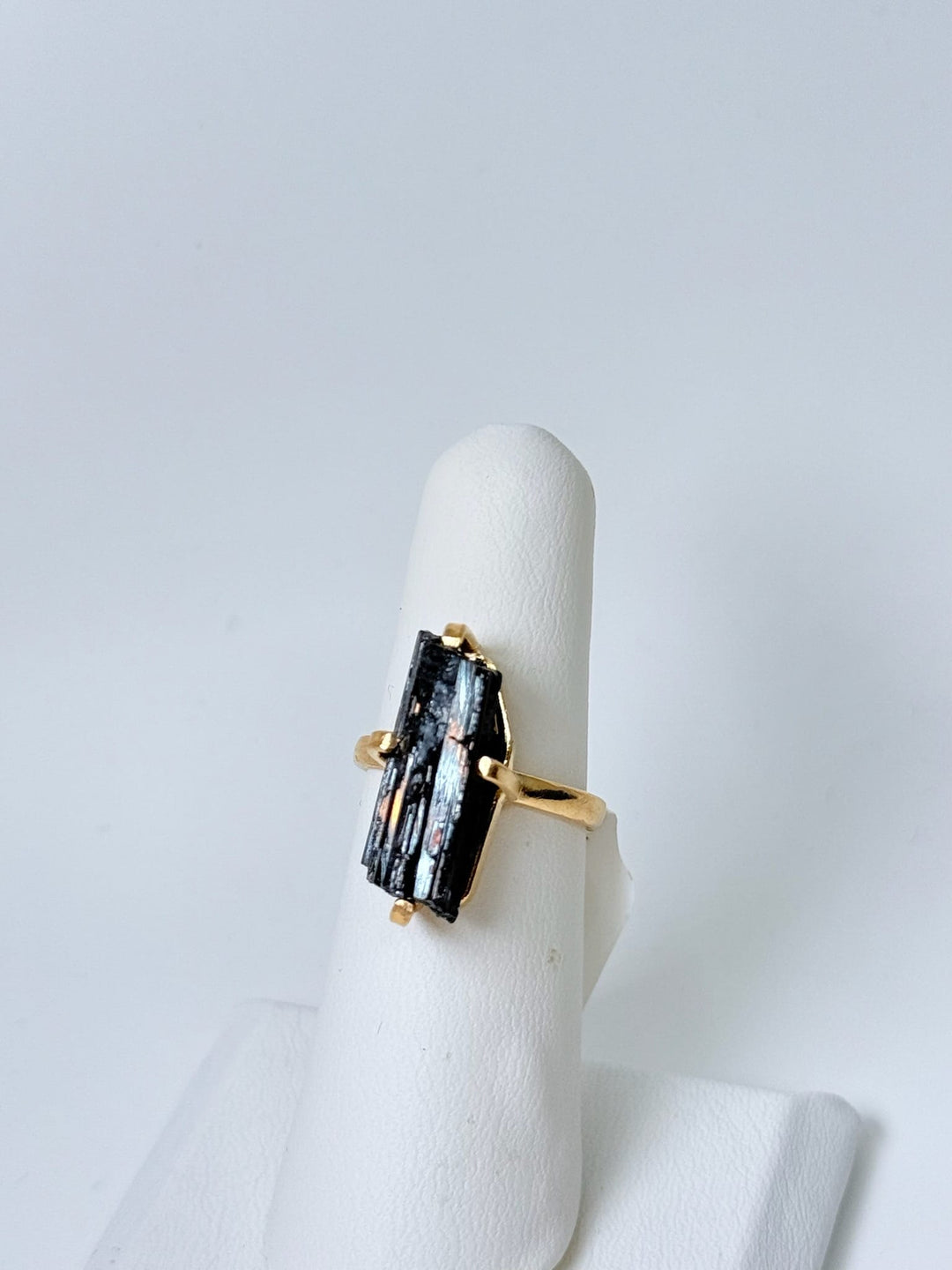 Black Tourmaline Band Ring Crystal | The Harmony Store