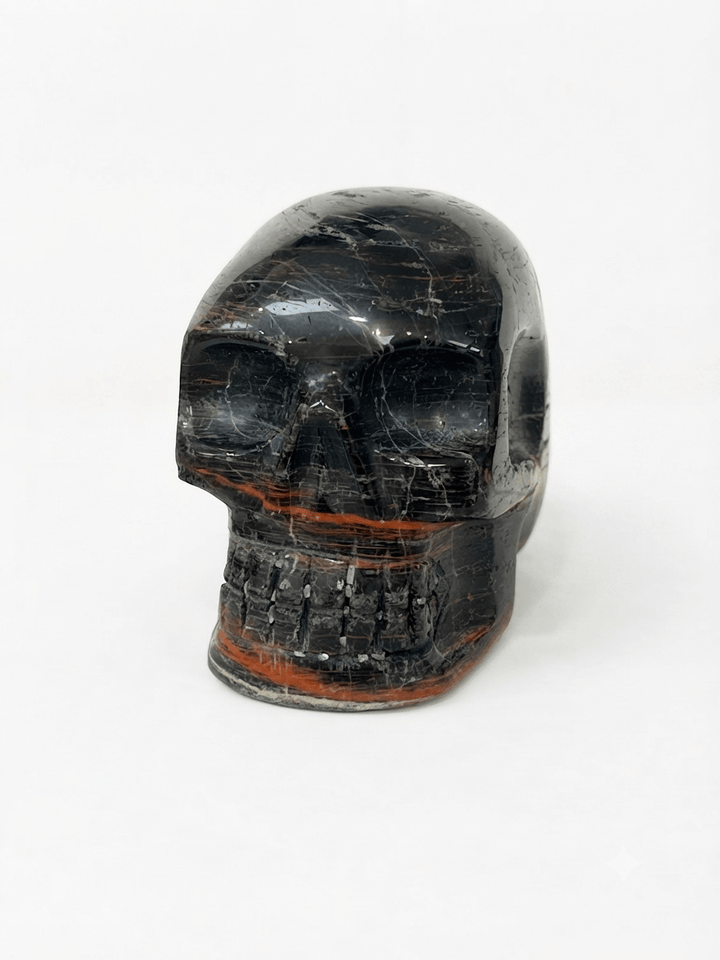 Black Tourmaline Crystal Skull | The Harmony Store Skull