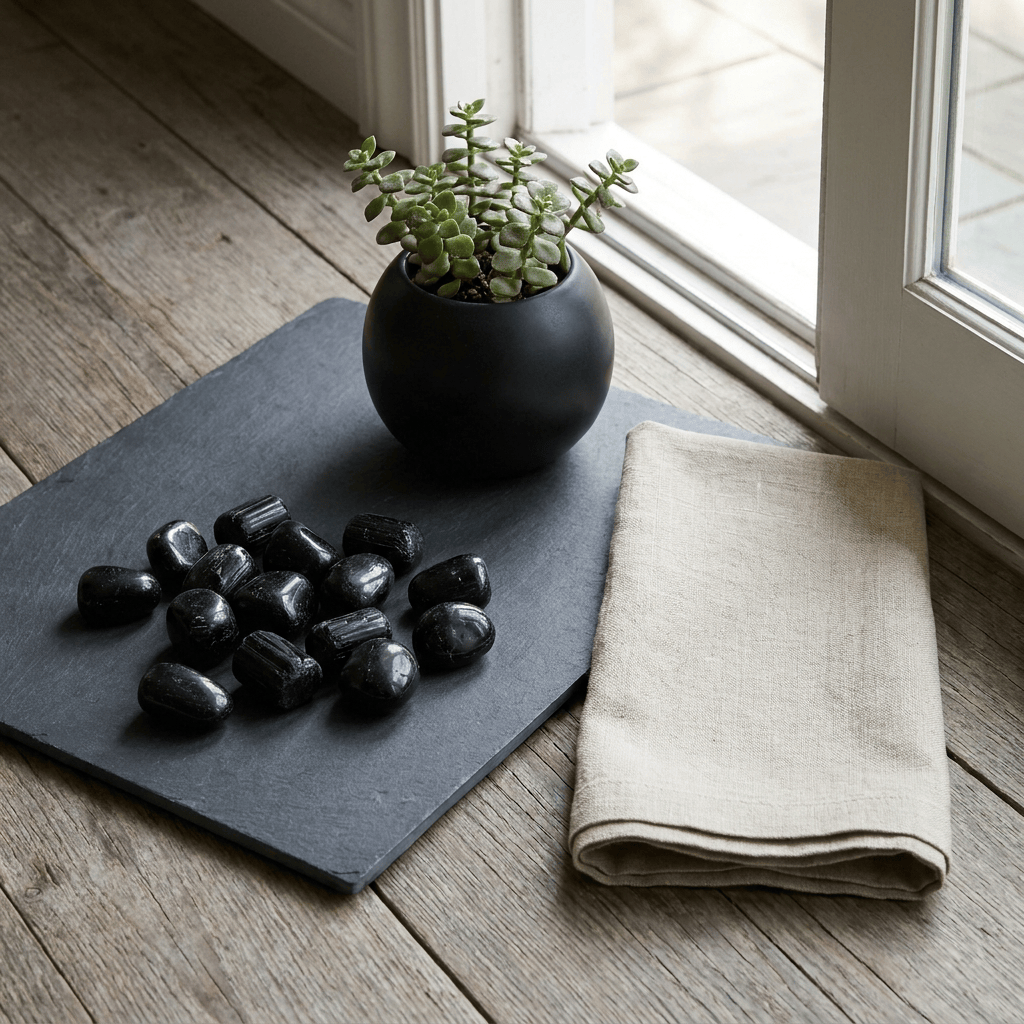 Black Tourmaline Tumbled Stone | The Harmony Store Tumbled Stone