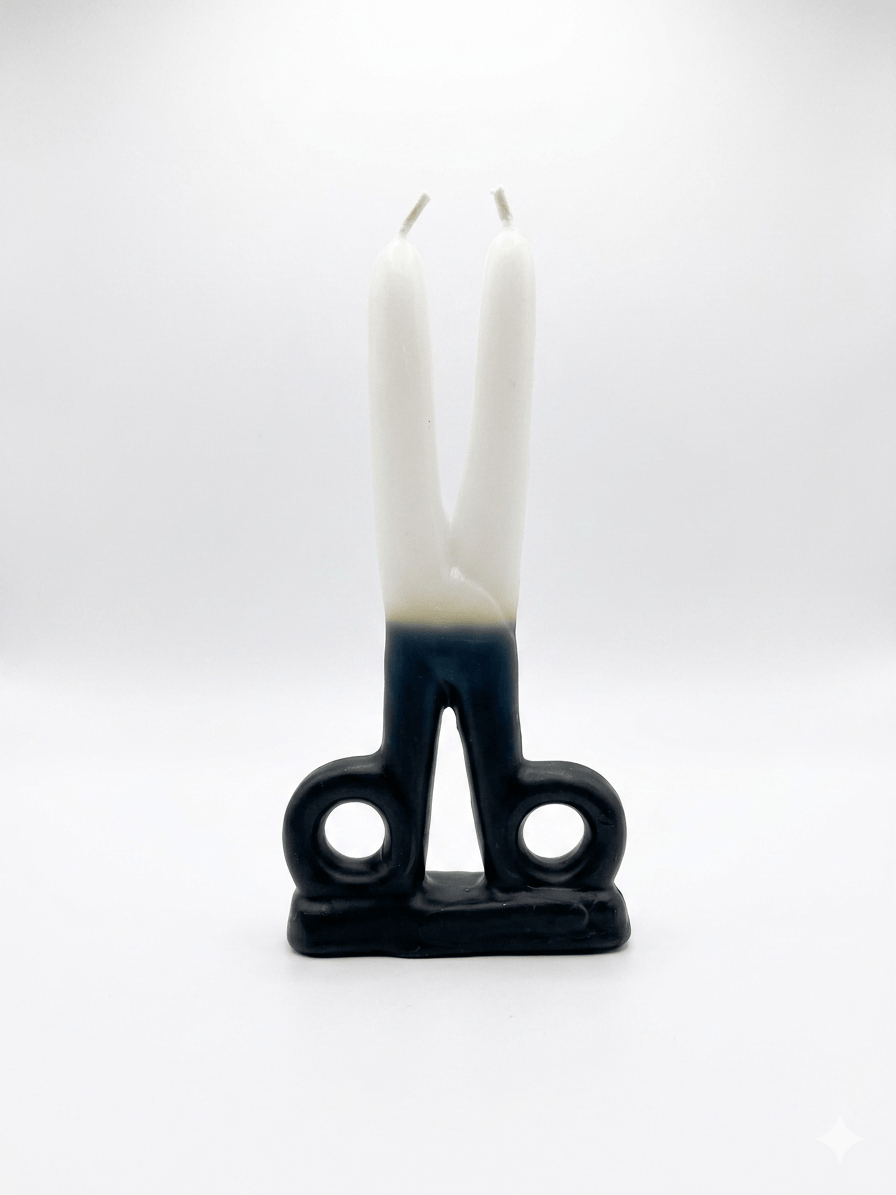Black & White Scissor Candle | The Harmony Store Candle