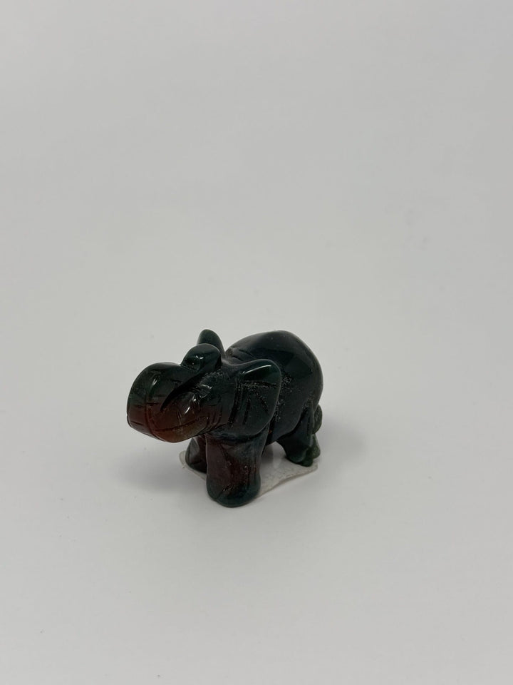 Bloodstone Elephant Figurine 2" | The Harmony Store Crystal Figurine