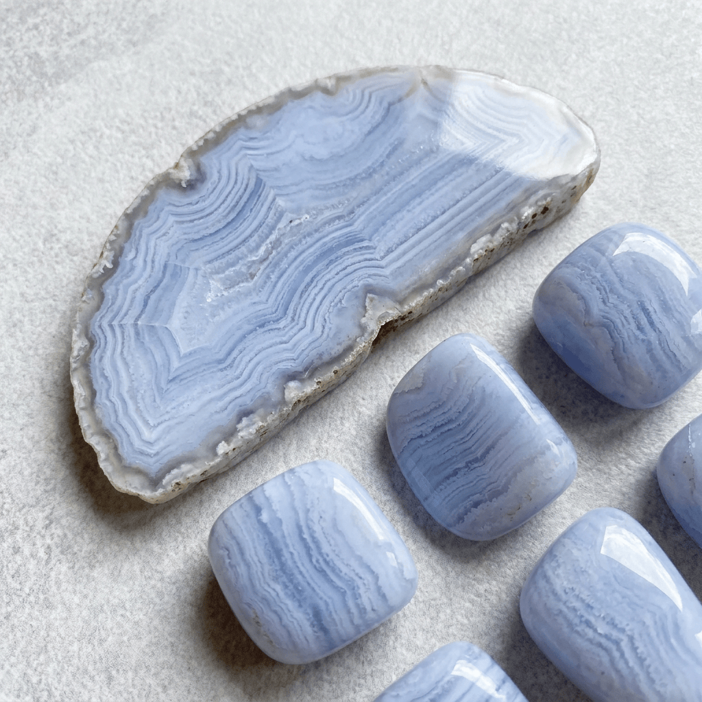 Blue Lace Agate Stone | The Harmony Store Tumbled Stone