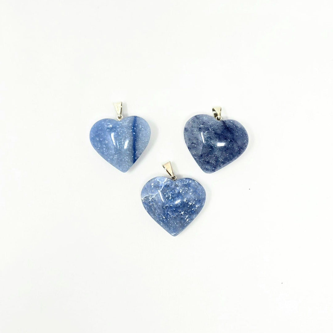 Blue Quartz Heart Pendant 25mm | The Harmony Store Pendant