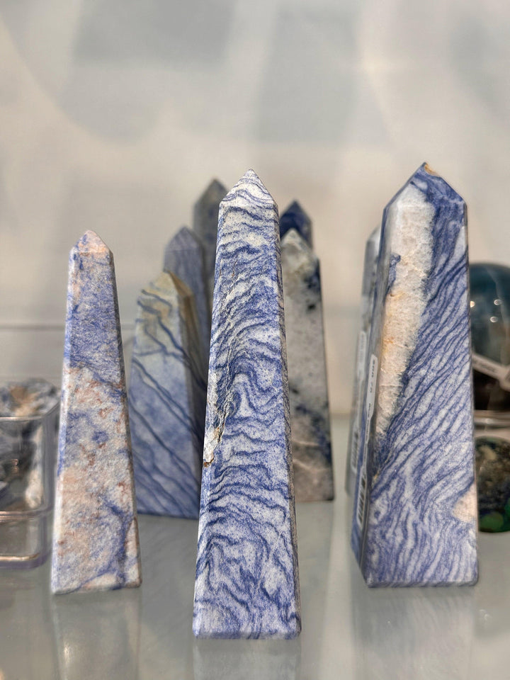 Blue Quartz Obelisk Crystal Tower | The Harmony Store Tower