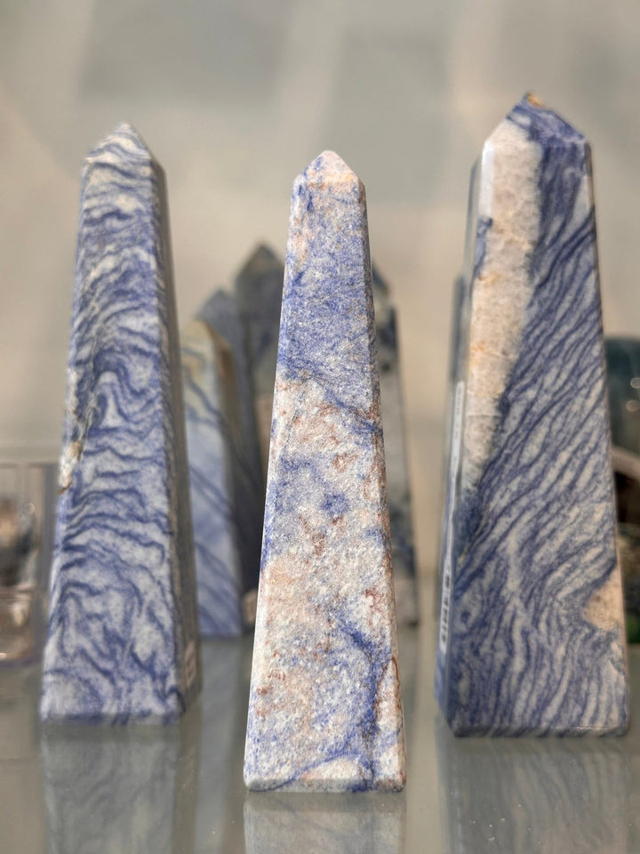 Blue Quartz Obelisk Crystal Tower | The Harmony Store Tower