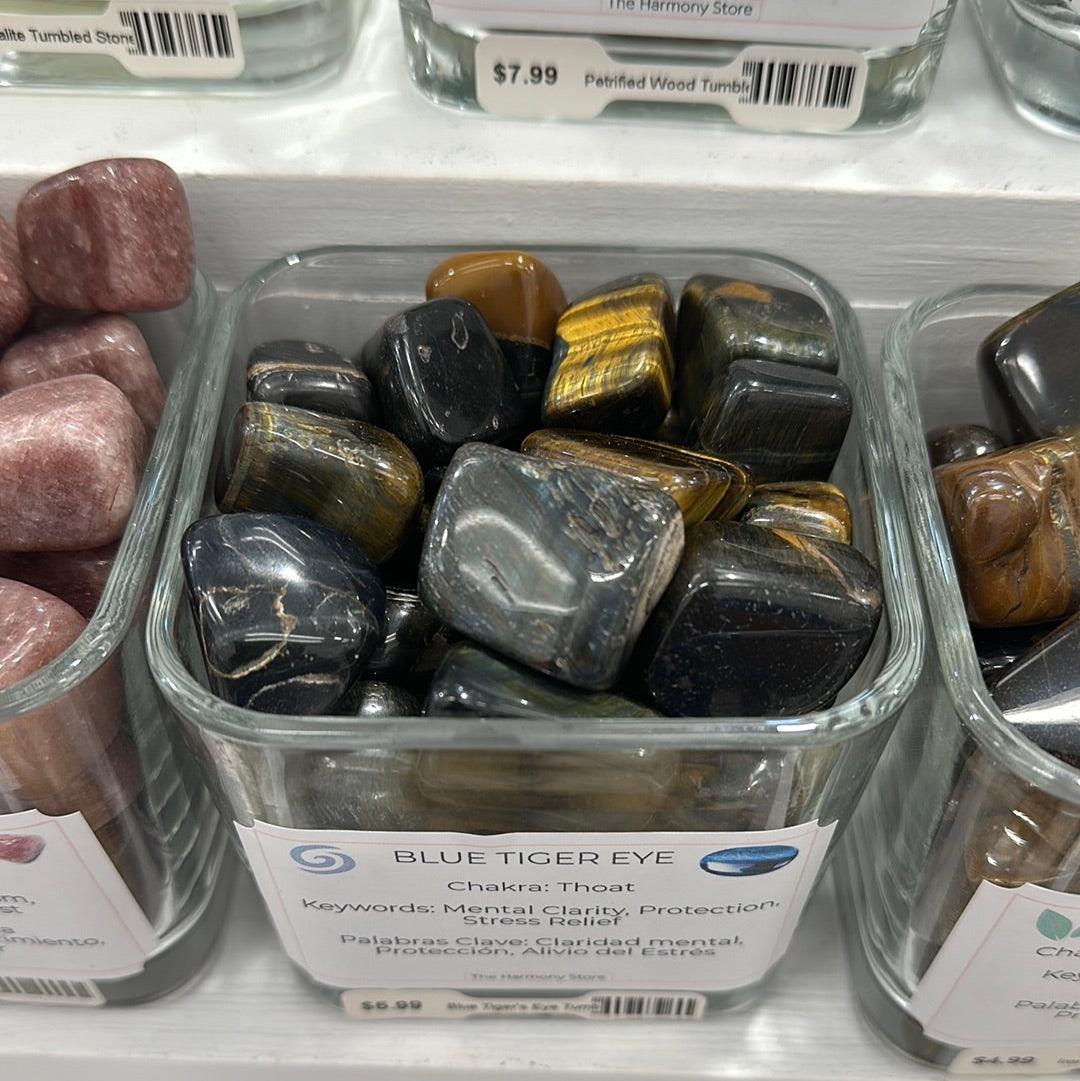 Blue Tiger's Eye Tumbled Stone | The Harmony Store Tumbled Stone
