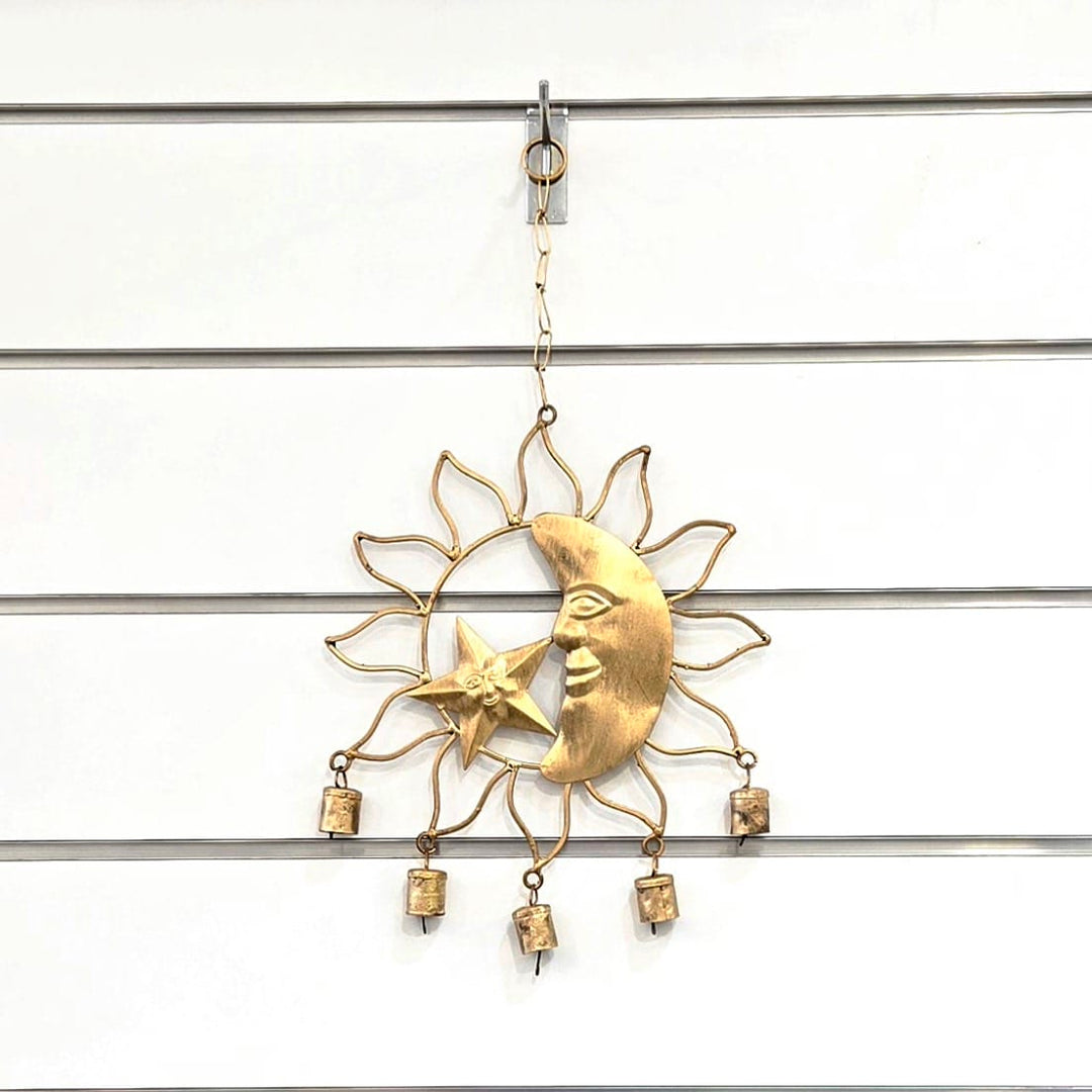 Brass Wind Chime Sun Moon Star | The Harmony Store Wind Chime