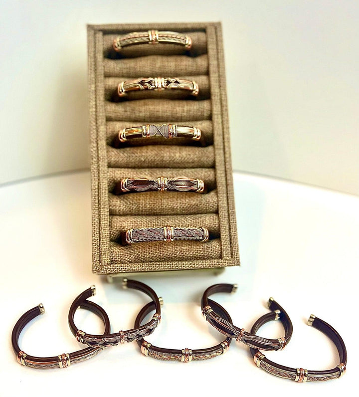 Brown Leather Copper Cuff Bracelet | The Harmony Store Bracelet