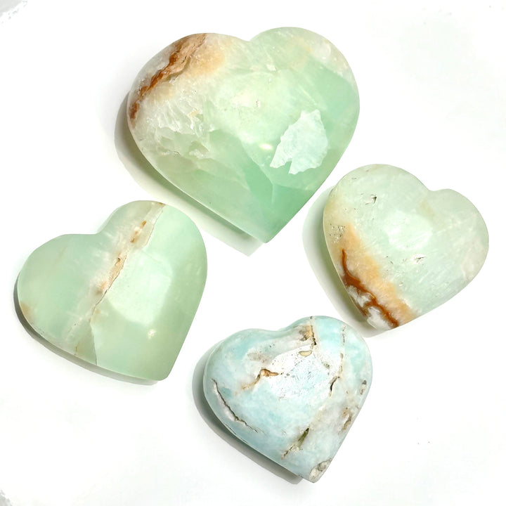 Caribbean Calcite-Hearts : 150 - 200g - The Harmony Store