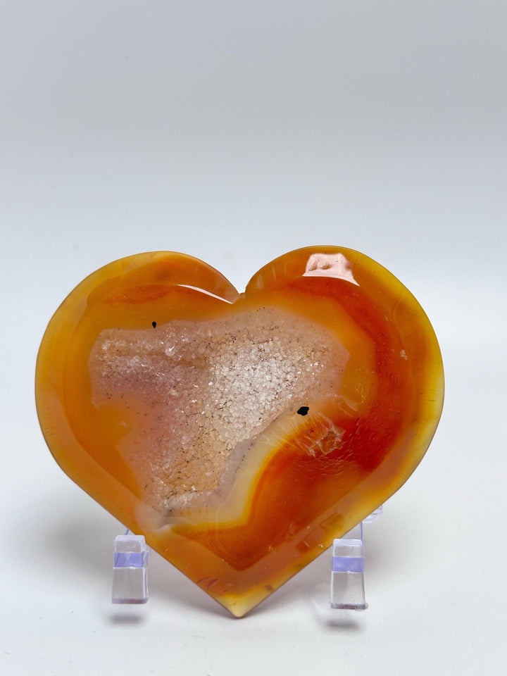Carnelian Flat Heart Druzy | The Harmony Store Heart