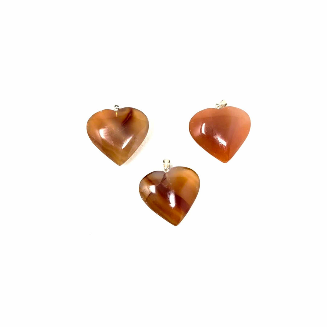 Carnelian Heart Pendant Brazil 25mm | The Harmony Store Pendant