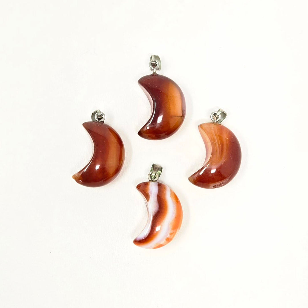Carnelian Moon Pendant 3/4 Inch | The Harmony Store Pendant