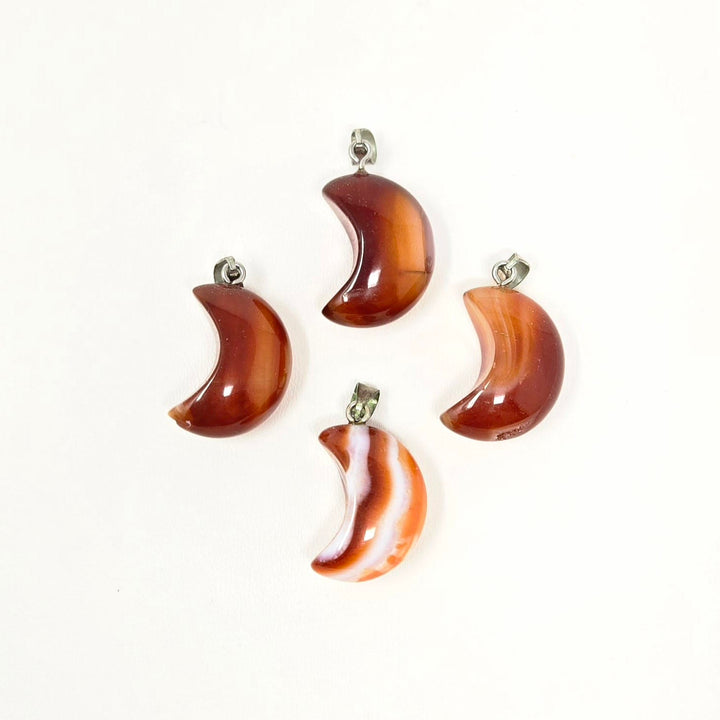 Carnelian Moon Pendant 3/4 Inch | The Harmony Store Pendant
