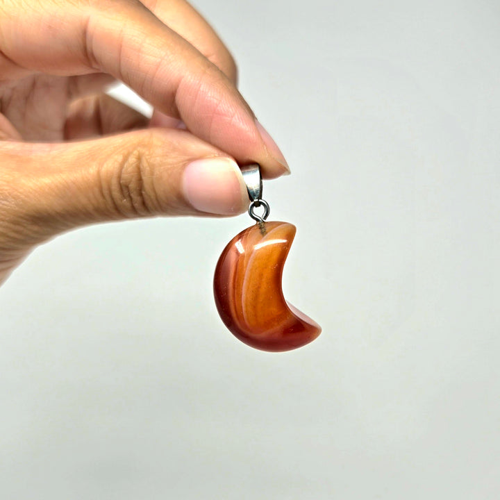Carnelian Moon Pendant 3/4 Inch | The Harmony Store Pendant