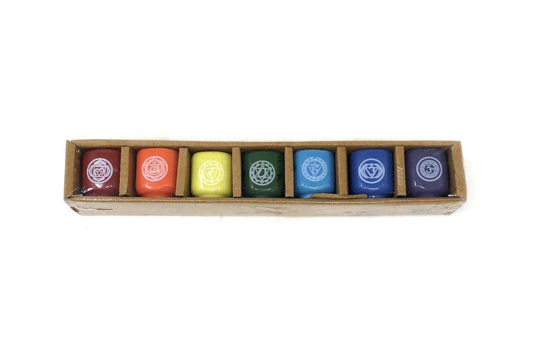 7 Chakra Ceramic Chime Candle Holder Set | The Harmony Store
