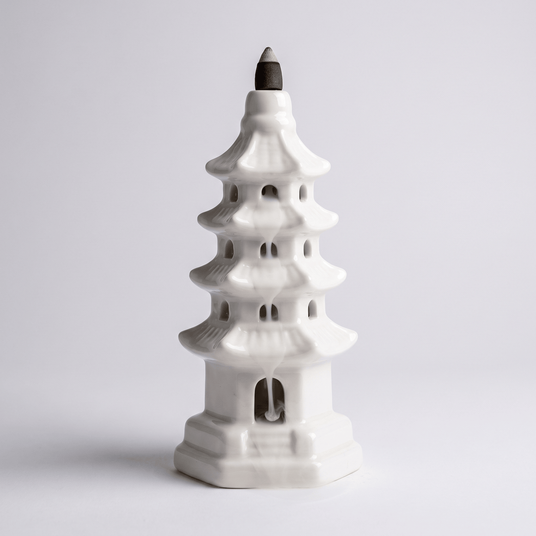 Ceramic Tower Backflow Incense Burner | The Harmony Store Incense Holder