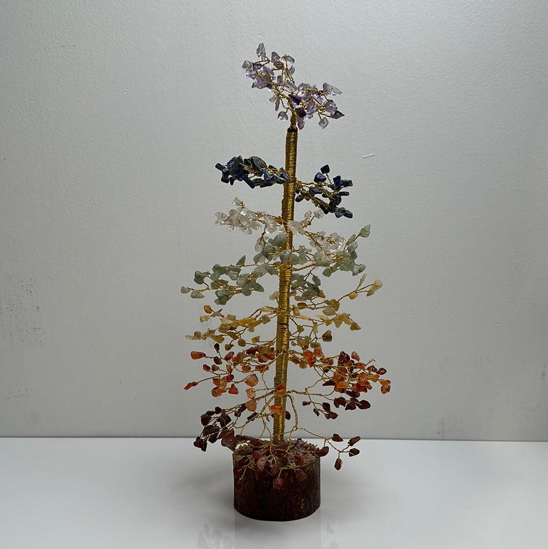 Chakra Tree on Wood Base-Chakra : 14" L - The Harmony Store
