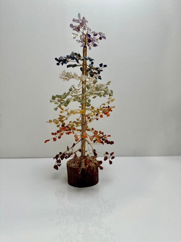 Chakra Tree on Wood Base-Chakra : 14" L - The Harmony Store