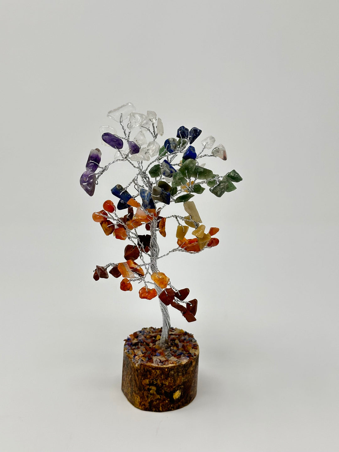 Chakra Crystal Tree 5-Inch on Wood Base | The Harmony Store Home Decor