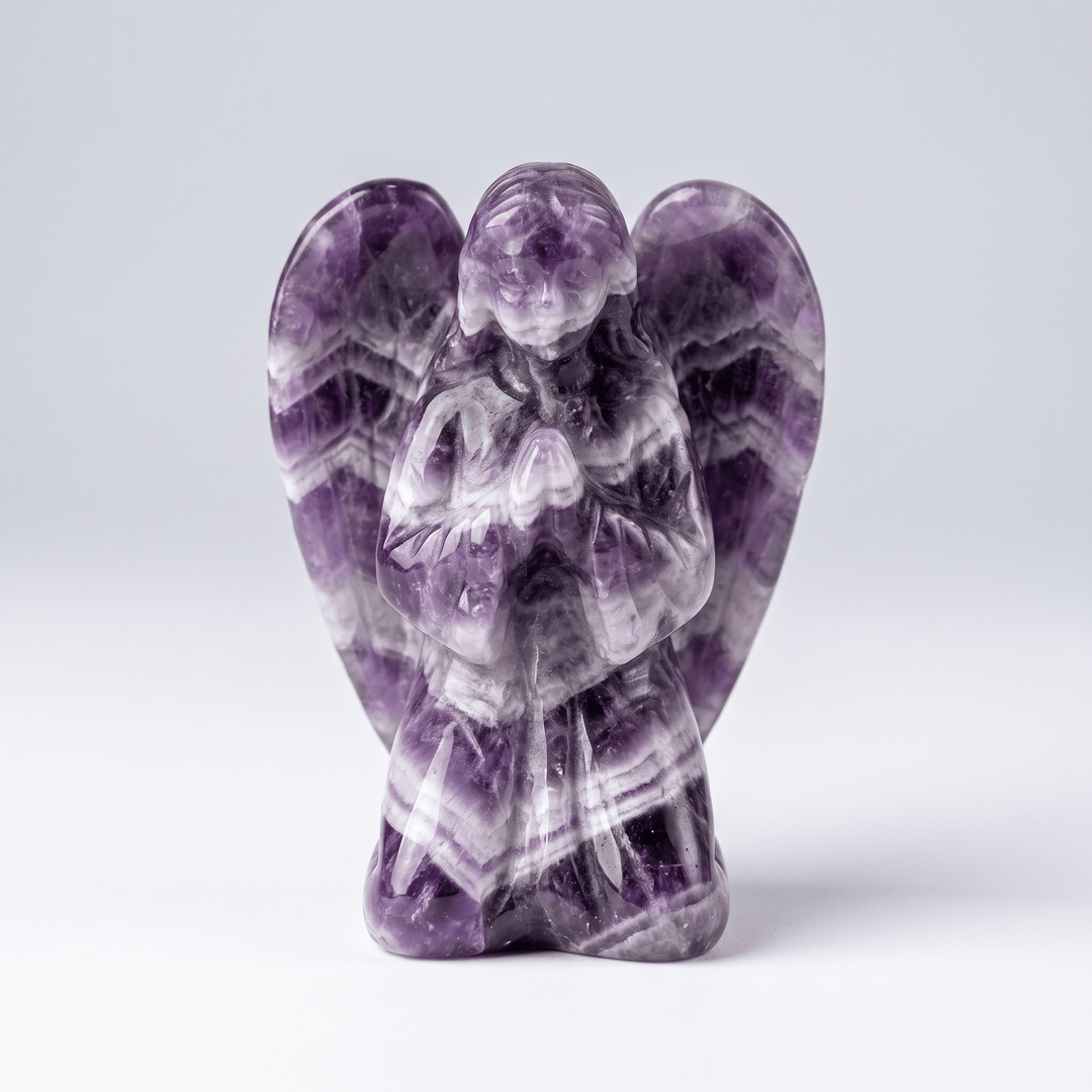 Chevron Amethyst Angel 3.5in | Harmony Store Carving