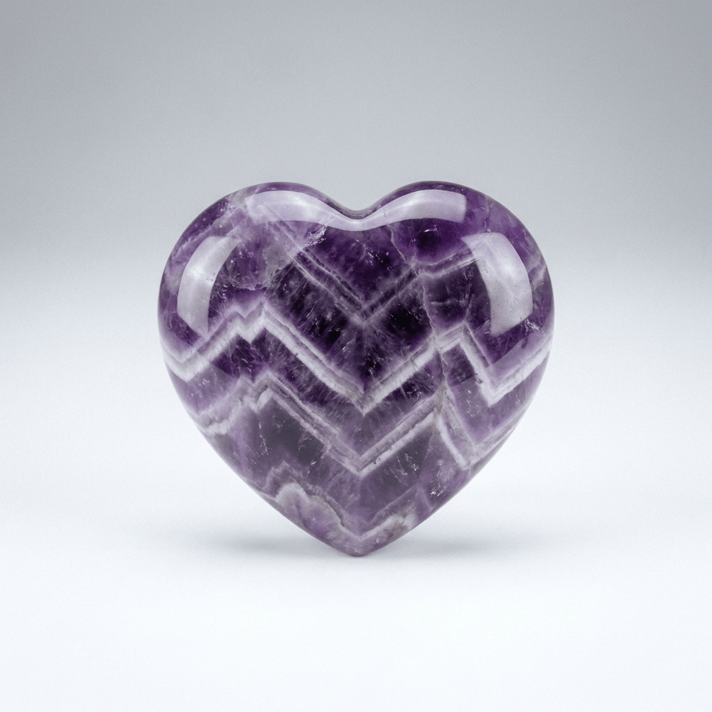 Chevron Amethyst Heart | The Harmony Store Heart