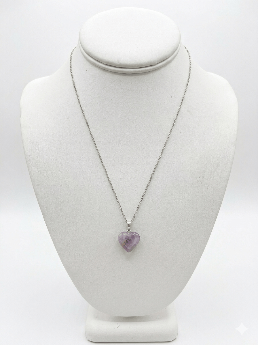Chevron Amethyst Heart Pendant XS | The Harmony Store Pendant