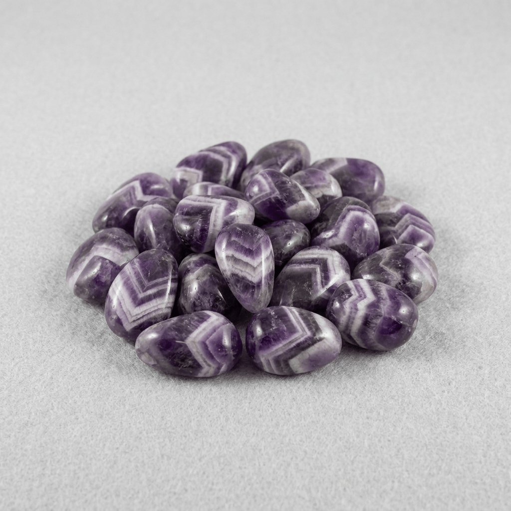 Chevron Amethyst Tumbled Stone | Harmony Store Tumbled Stone