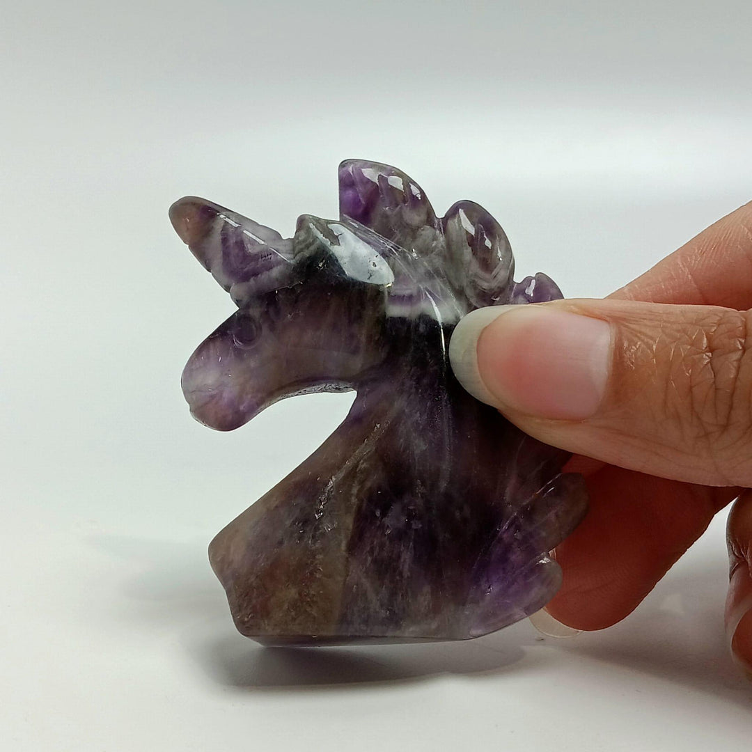 Chevron Amethyst Unicorn 2.25" | The Harmony Store Carving
