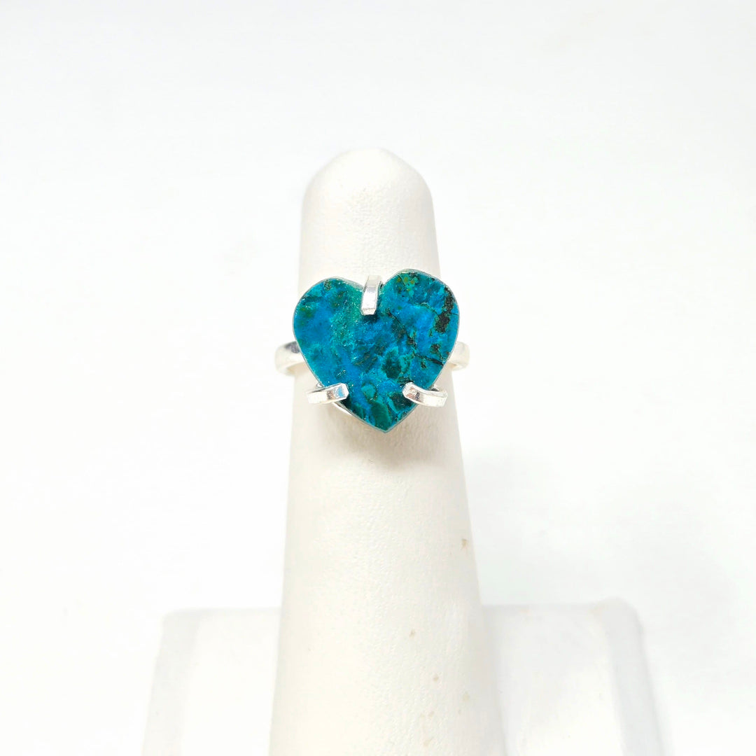 Chrysocolla Heart Simple Band Ring | The Harmony Store Ring