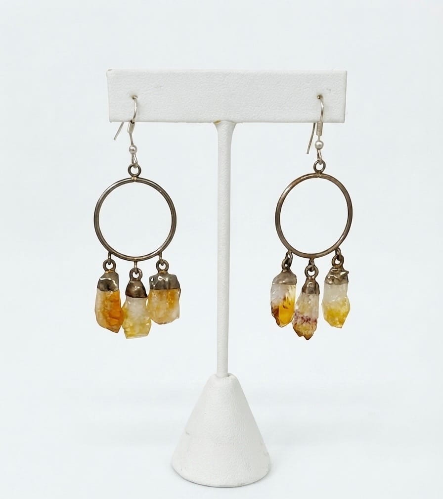 Citrine Crystal Dangle Earrings | The Harmony Store Earrings