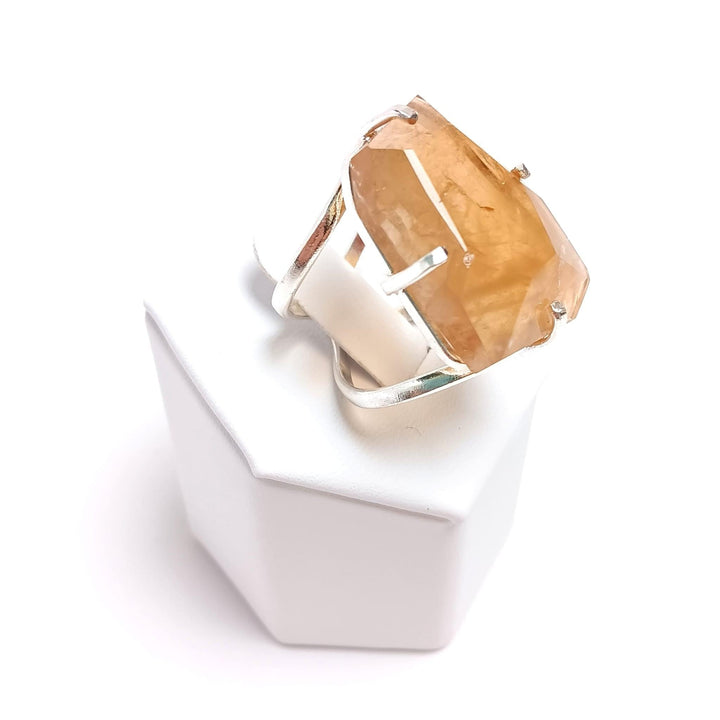 Citrine Faceted Arc Ring, Adjustable | Harmony Ring