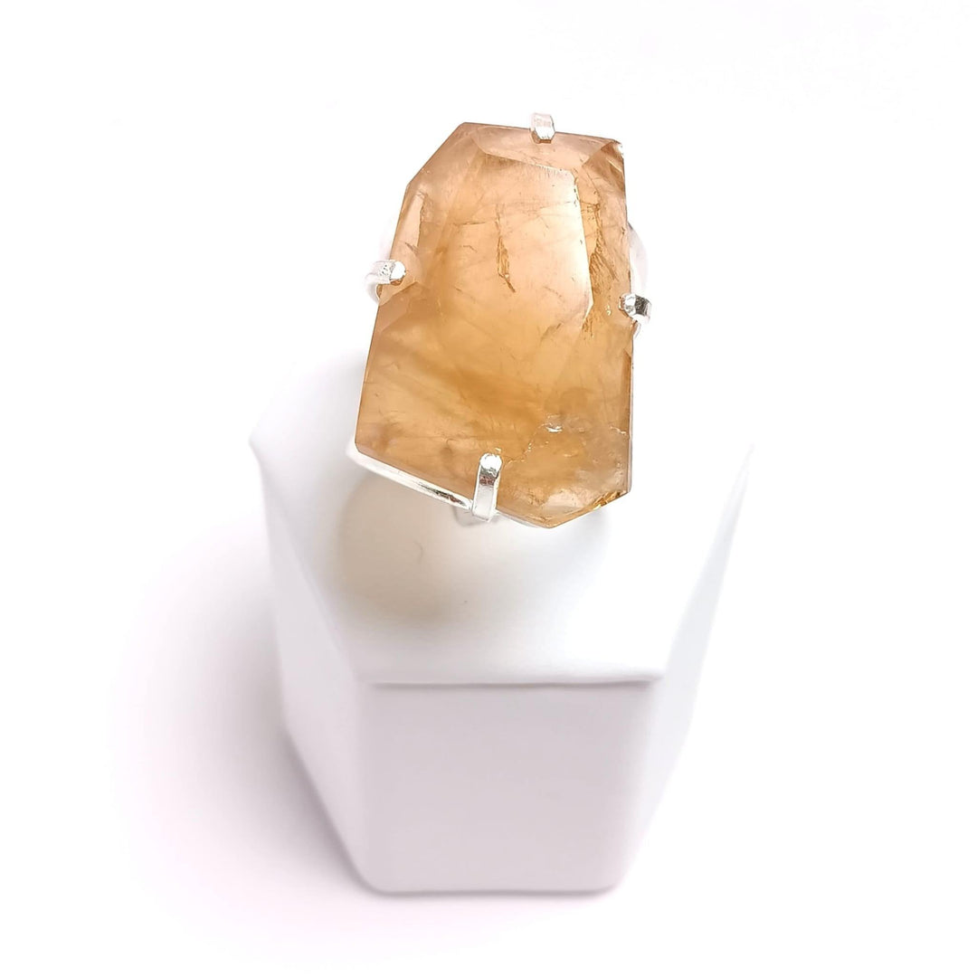 Citrine Faceted Arc Ring, Adjustable | Harmony Ring