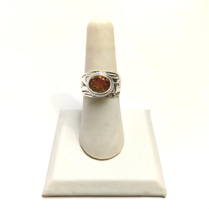 Citrine Jali Sterling Silver Ring | Harmony Ring