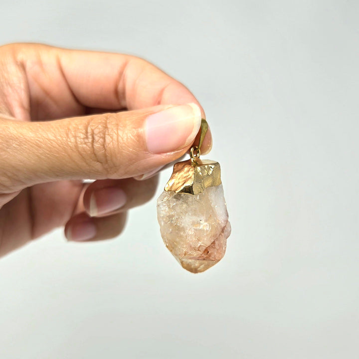 Citrine Quartz Point Gold Plated Pendant | Harmony Pendant