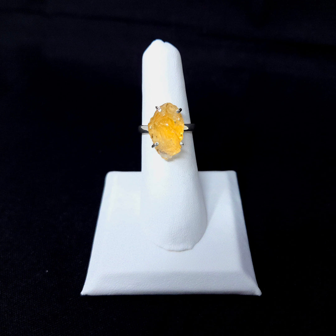Citrine Rough 925 Silver Ring Medium | Harmony Ring