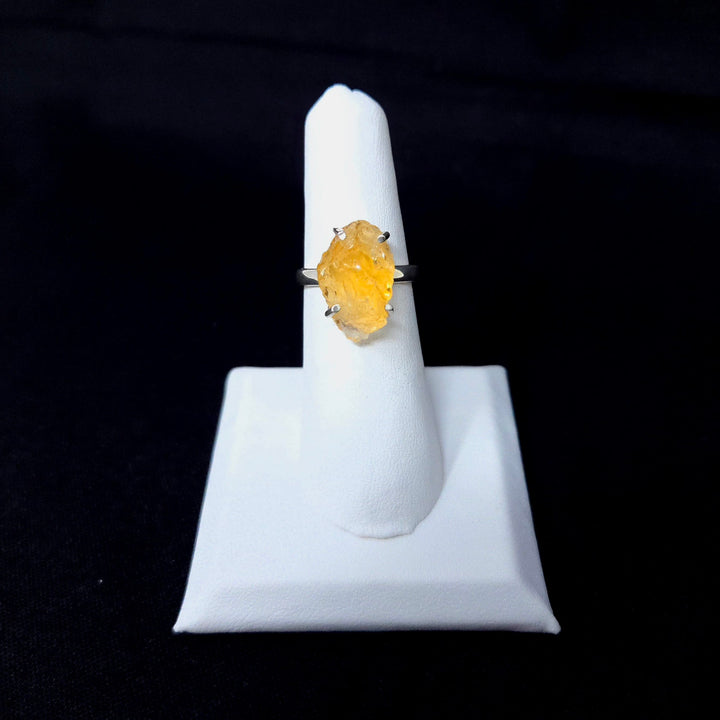 Citrine Rough 925 Silver Ring Medium | Harmony Ring