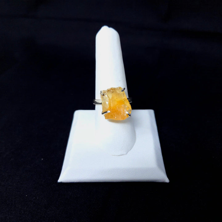 Citrine Rough 925 Silver Ring Medium | Harmony Ring