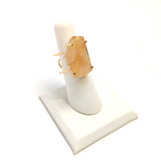 Citrine Wire Faceted Ring - The Harmony Store