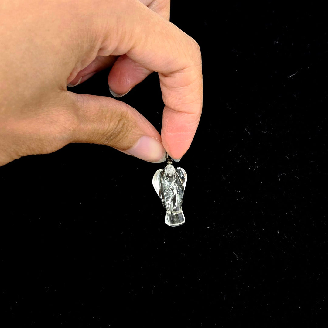 Clear Quartz Angel Wire Wrapped Pendant Pendant