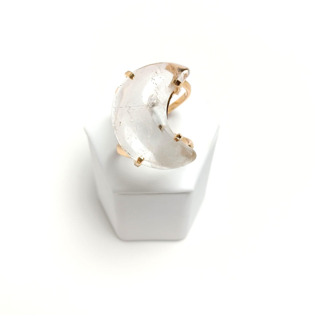 Clear Quartz Arc Moon Ring | The Harmony Store