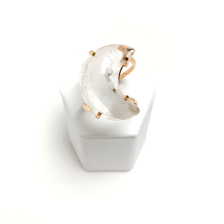 Clear Quartz Arc Moon Ring | The Harmony Store