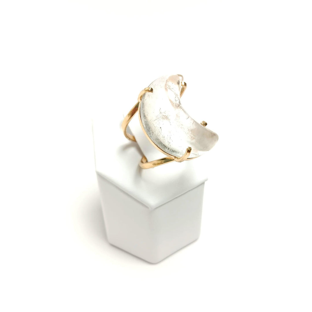 Clear Quartz Arc Moon Ring | The Harmony Store