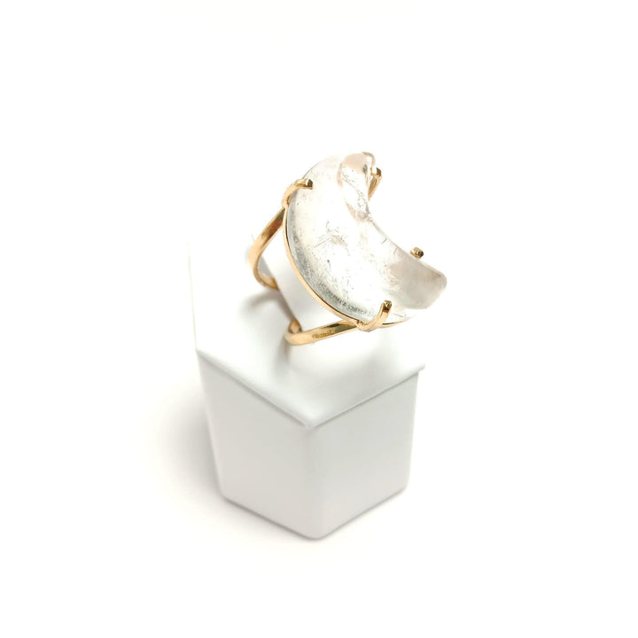 Clear Quartz Arc Moon Ring | The Harmony Store