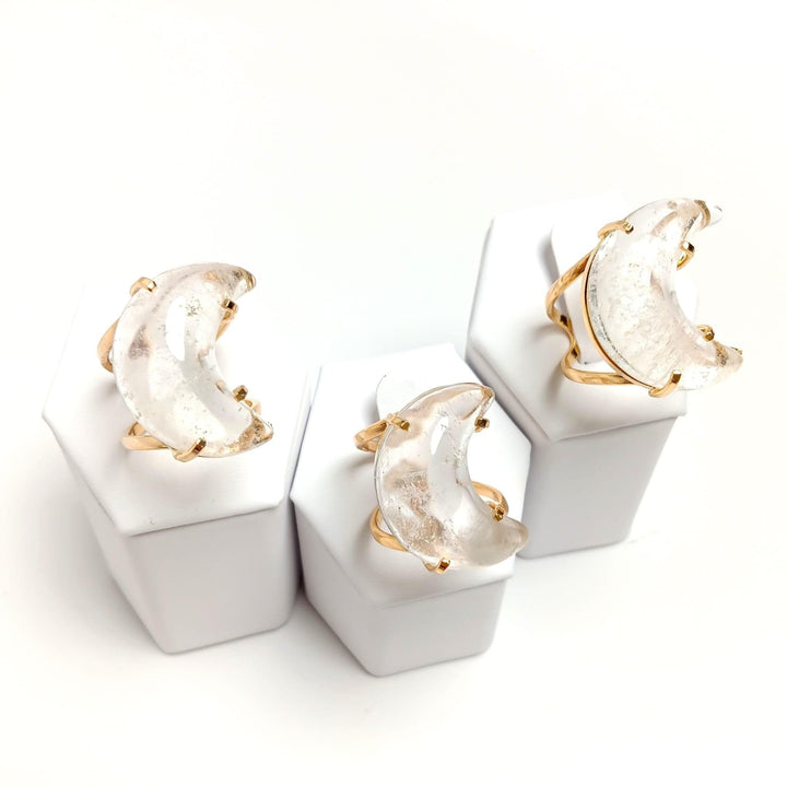Clear Quartz Arc Moon Ring | The Harmony Store