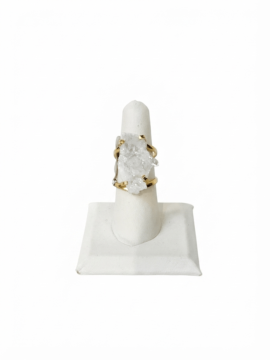 Clear Quartz Cluster Arc Ring | The Harmony Store Ring