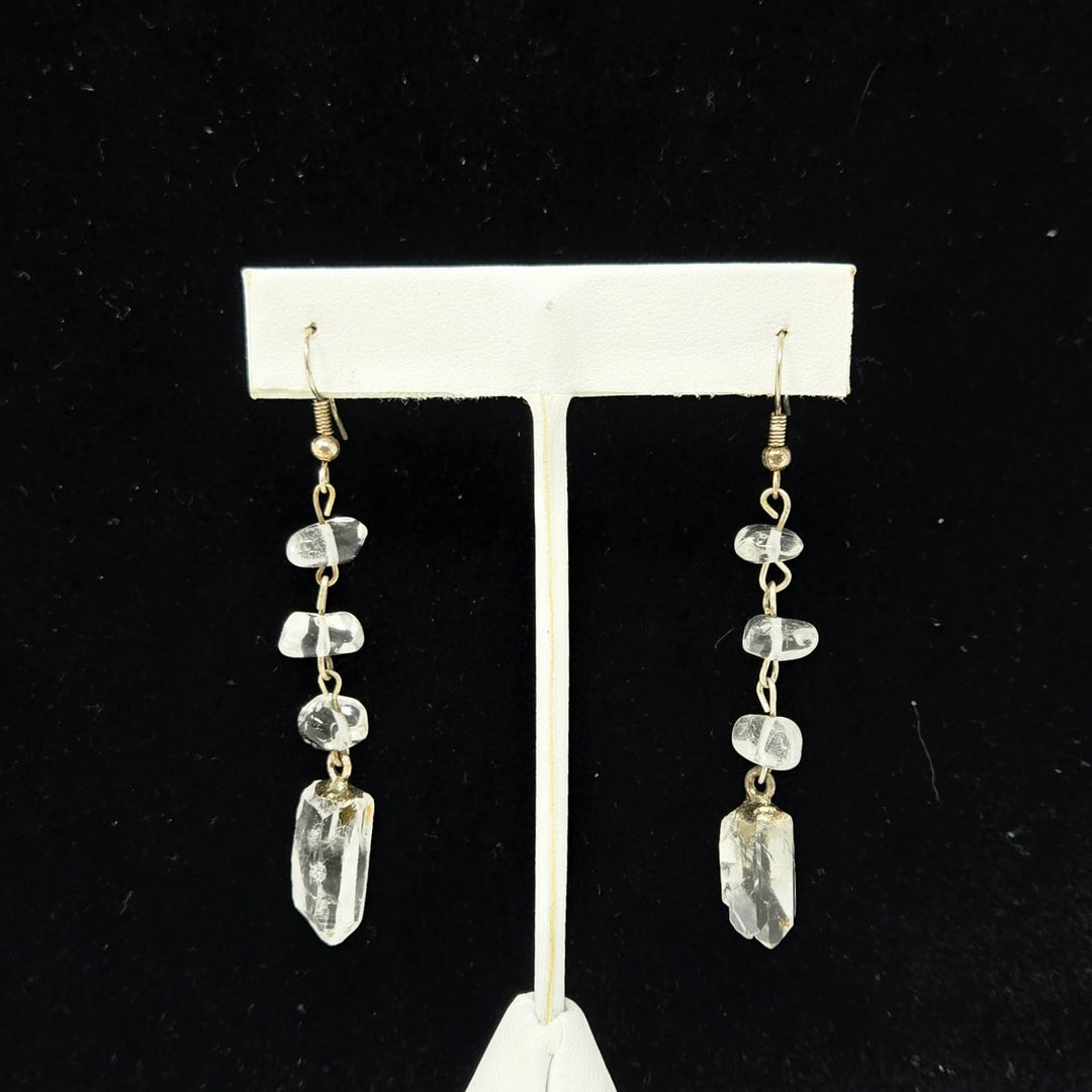 Clear Quartz Crystal Dangle Earrings | The Harmony Store Earrings