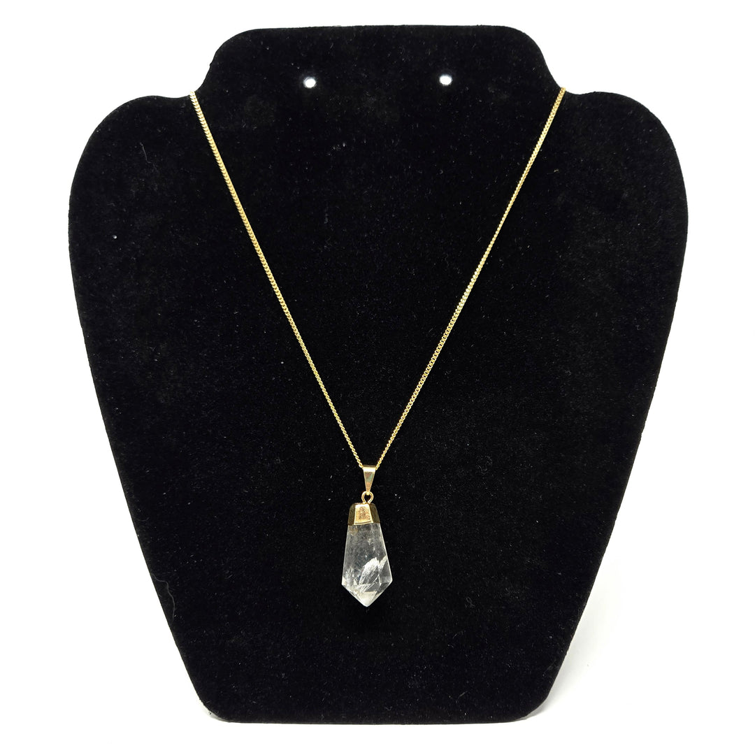 Clear Quartz Diamond Cut Pendant Gold | The Harmony Store Pendant