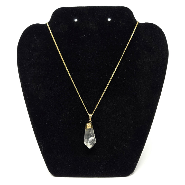 Clear Quartz Diamond Cut Pendant Gold | The Harmony Store Pendant