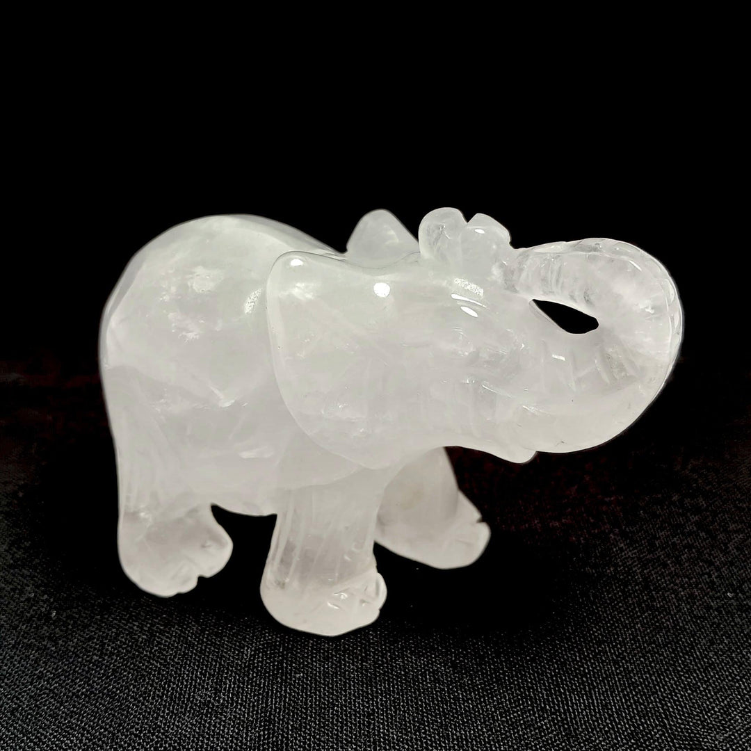 Clear Quartz Elephant 3-Inch | The Harmony Store Carving